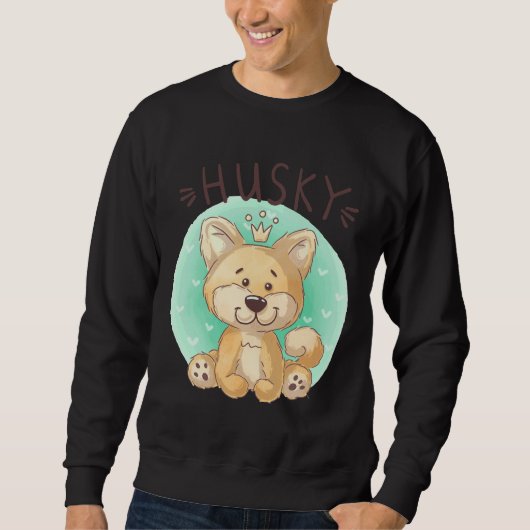 Husky Puppy King Style Sweatshirt (Vorderseite)