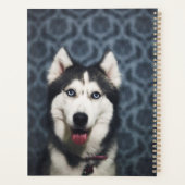 Husky Puppy Posing mit dunklem Background Planer (Rückseite)