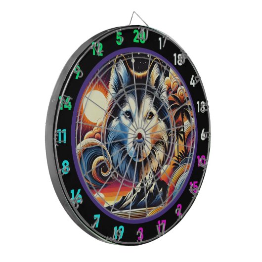 Husky Ridge Mountain Vibe Deco Dartscheibe (Vorderseite Links)