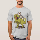Husky Riding Dinosaur T-Shirt (Vorderseite)
