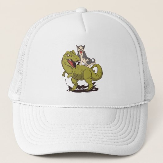 HUSKY RIDING DINOSAUR TRUCKERKAPPE (Vorderseite)