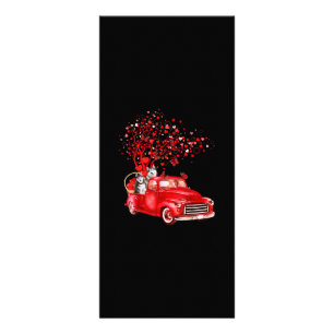 Husky Riding Red Truck Valentine Butterfly Heart Werbekarte