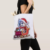 Husky Riding Santa’s Sleigh – Cute 3D Christmas Ca Tasche (Von Nahem)