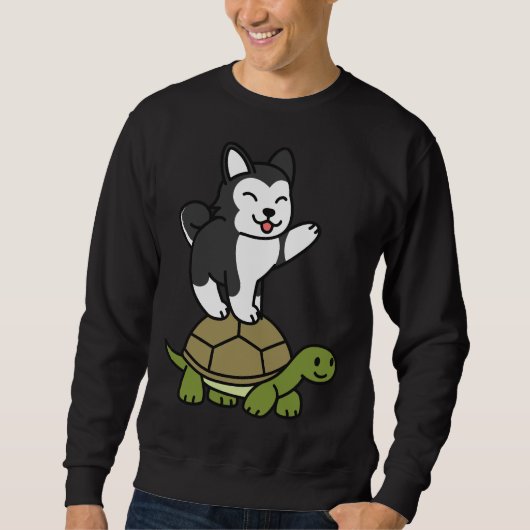 Husky Riding Tortoise Sweatshirt (Vorderseite)