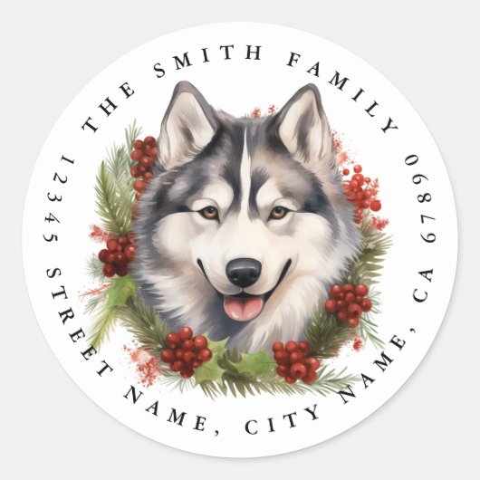 Husky Round Stickers (Vorderseite)