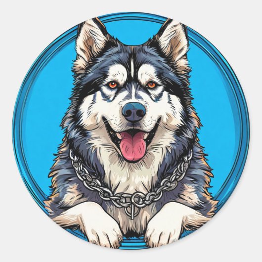 Husky Runder Aufkleber (Vorderseite)