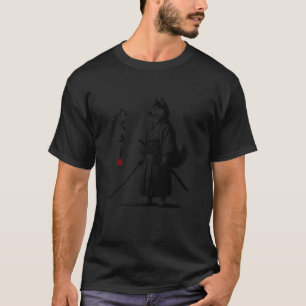 Husky-Samurai-Krieger Japanische Ukiyo-e-Kunst Hun T-Shirt
