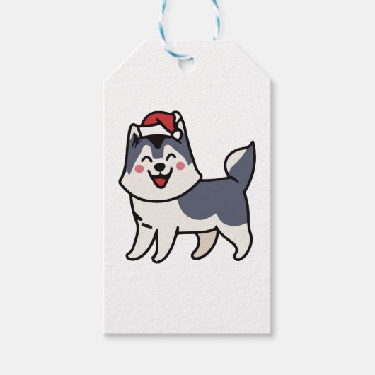 Husky Santa Dog Lover Malamute Geschenkanhänger (Vorderseite)