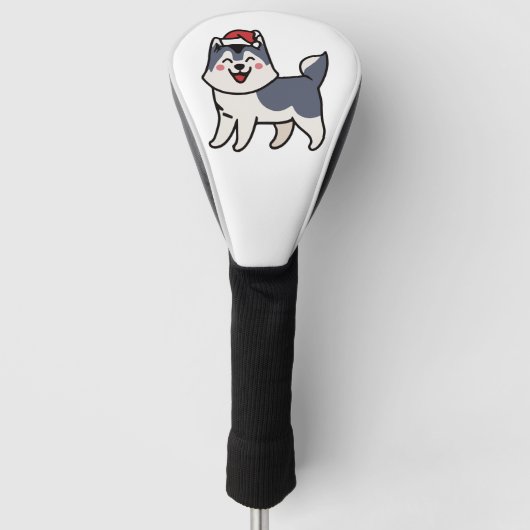 Husky Santa Dog Lover Malamute Golf Headcover (Vorderseite)
