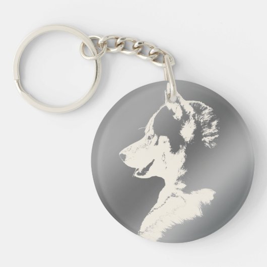 Husky Schlüsselanhänger Husky Malamute Schlüsselan (Vorderseite)