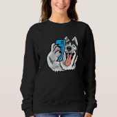 Husky Selfie Photographer Sweatshirt (Vorderseite)