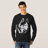 Husky Shirt Wolf Art Long Sleeve T-Shirt Hundeshir (Vorne ganz)