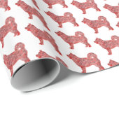 Husky Siberian Christmas Dog Silhouette White Geschenkpapier (Rolleneckpunkt)