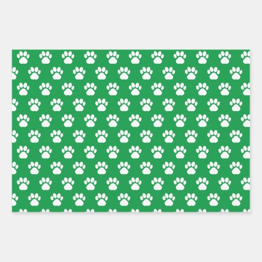 Husky Siberian Dog Silhouette Green Woofmas Geschenkpapier Set (Vorderseite 2)