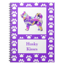 Husky Siberian Dog Silhouette Paw Lila PY&B