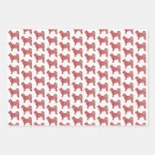 Husky Siberian Dog Silhouette White Woofmas Geschenkpapier Set (Vorderseite 3)