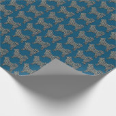 Husky Siberian Dog Y&B Grid Blue Geschenkpapier (Ecke)