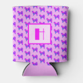 Husky Siberian Hund Hot Pink & Blue Monogram Dosenkühler (Vorderseite)