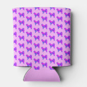 Husky Siberian Hund Hot Pink & Blue Monogram Dosenkühler (Rückseite)
