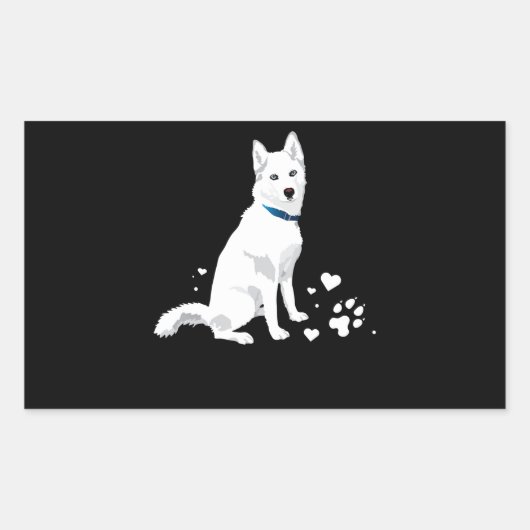 Husky Siberian Husky Sweet White Snow Dog Rechteckiger Aufkleber (Vorderseite)