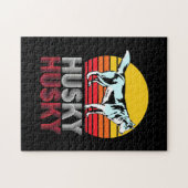 Husky Siberian Retro Vintag Puzzle (Horizontal)