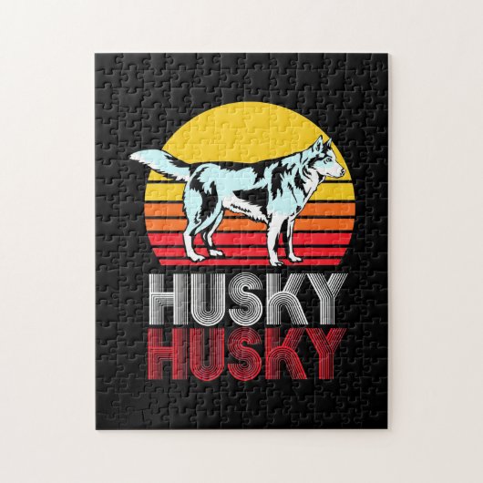 Husky Siberian Retro Vintag Puzzle (Vertikal)