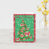 Husky Siberischer Hund Niedliche Silhouette Weihna Karte (Gelbe Blume)