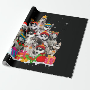 Husky Siberischer Husky Weihnachtsbaum Hund Lover Geschenkpapier