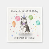 Husky Sibir Dog Birthday Party Serviette (Vorderseite)