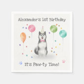 Husky Sibir Dog Birthday Party Serviette (Vorderseite)