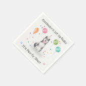 Husky Sibir Dog Birthday Party Serviette (Ecke)