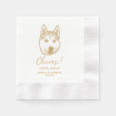 Husky Sibir Dog Personalisiert Cheers Napkins Serviette (Vorderseite)