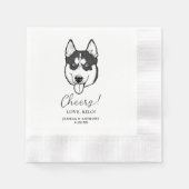 Husky Sibir Dog Personalisiert Cheers Napkins Serviette (Vorderseite)
