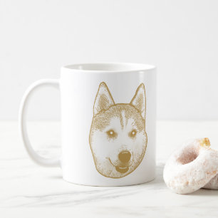 Husky Sibir Dog Personalisiert Hand Zeichnend Kaffeetasse