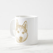 Husky Sibir Dog Personalisiert Hand Zeichnend Kaffeetasse (Vorderseite Links)
