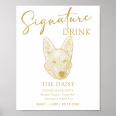 Husky Sibir Dog Wedding Signature Drink Sign Poster (Vorne)