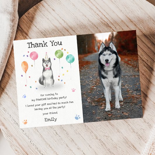 Husky Sibir Welpe Hund Geburtstag Danke Karte