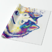 Husky-Sibirische Leinwand Geschenkpapier (Ungerollt)