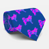 Husky Sibirischer Niedlicher Hund Pink Silhouette Krawatte (Gerollt)