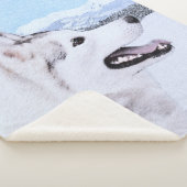 Husky-(Silber und Weiß) Malerei-Hundekunst Sherpadecke (3/4)