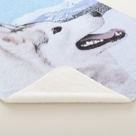 Husky-(Silber und Weiß) Malerei-Hundekunst Sherpadecke (3/4)
