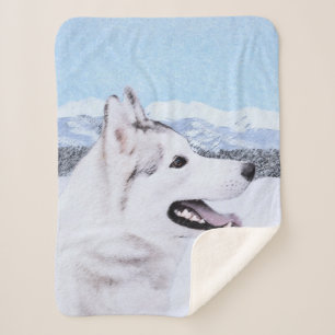 Husky-(Silber und Weiß) Malerei-Hundekunst Sherpadecke