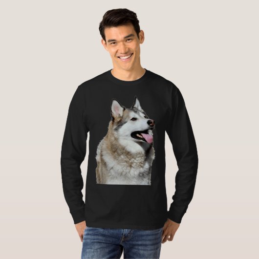 Husky Sitting T-Shirt (Vorne ganz)