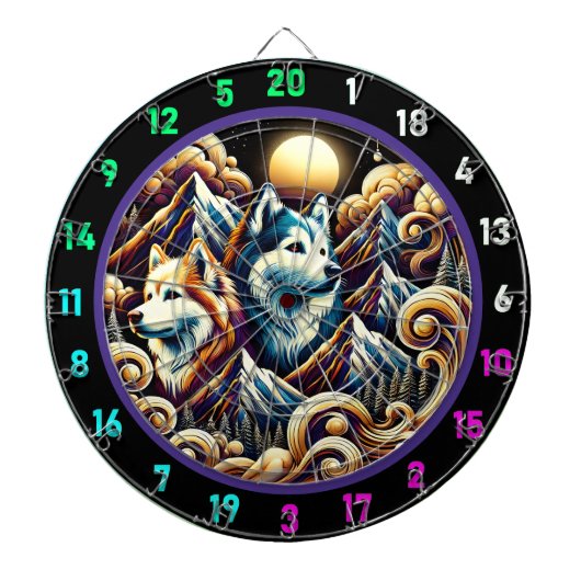 Husky Skyline Glow Wall Dartscheibe (vorne)