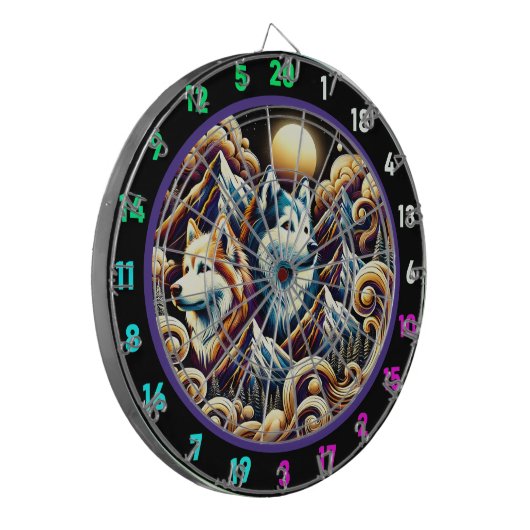 Husky Skyline Glow Wall Dartscheibe (Vorderseite Links)