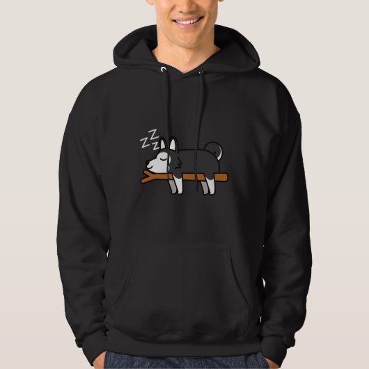 Husky Sleeping Lazy Hoodie (Vorderseite)