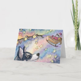 Husky Sleigh Dogs Feiertagskarte