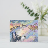 Husky Sleigh Dogs Postkarte (Stehend Vorderseite)
