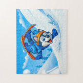 Husky Spinning on Skis on a Snowy Slope Puzzle (Vertikal)