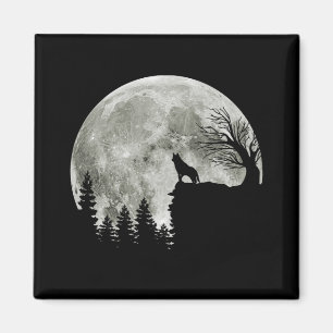 Husky Stand auf dem gebirgsspitzigen Halloween-Mon Magnet